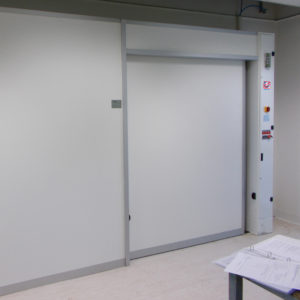 Shielded door for hospital departments