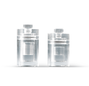 PVC-0 Perspex vial container