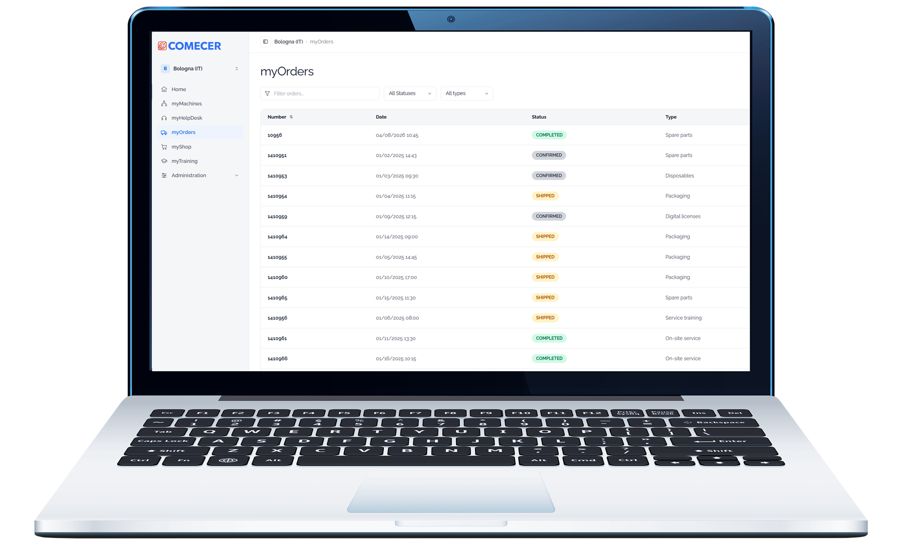 Complete order visibility